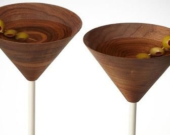 Деревянные бокалы для мартини